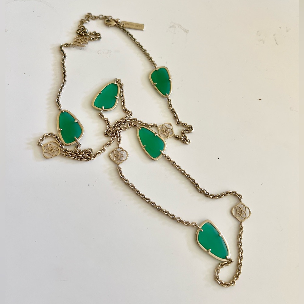kendra scott kinley necklace green 💚
